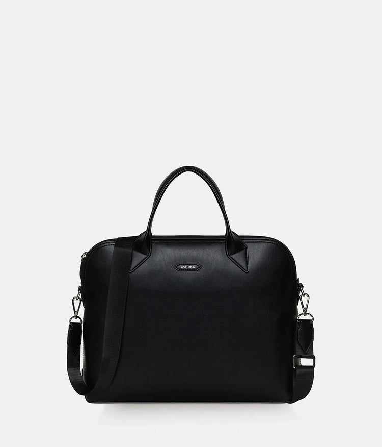 Grand sac à main noir en cuir de pomme pour femme