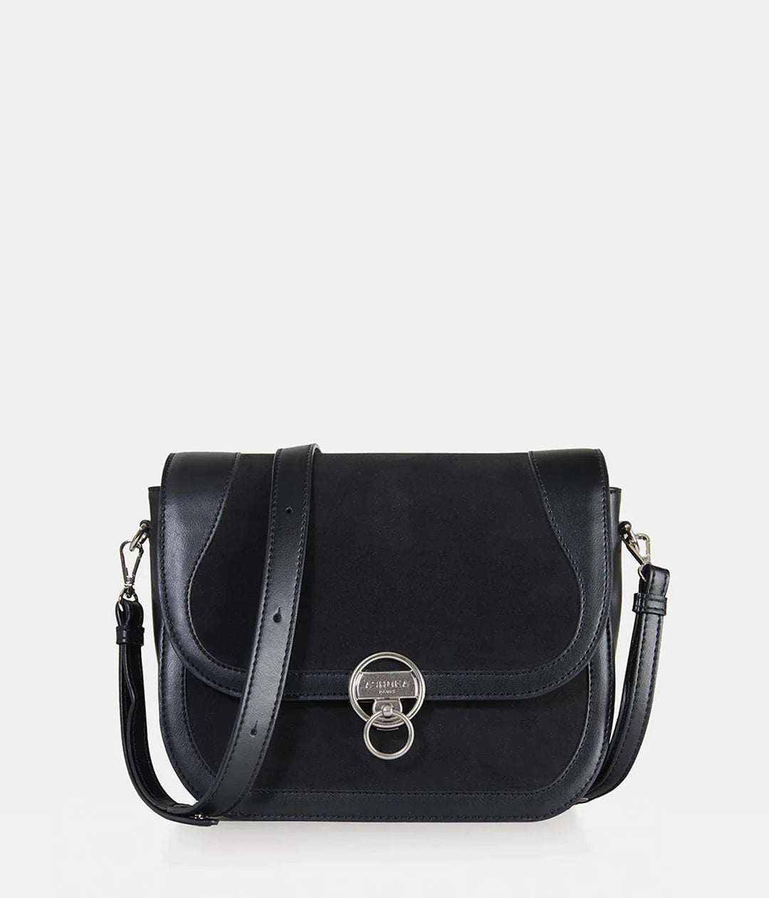 Petit sac à main noir en cuir vegan pour femme