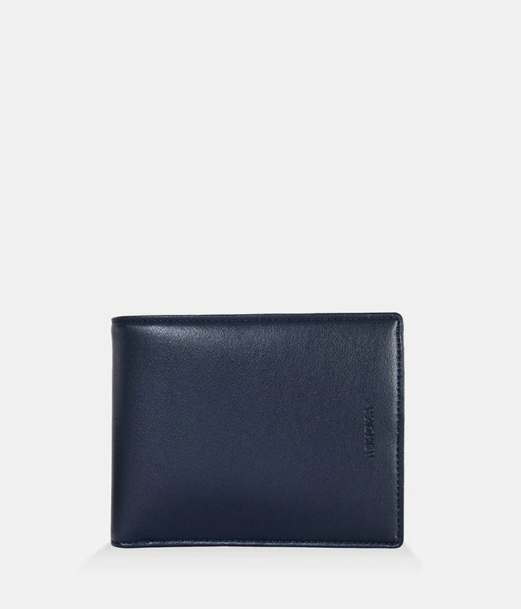 Portefeuille bleu marine pour homme en cuir vegan