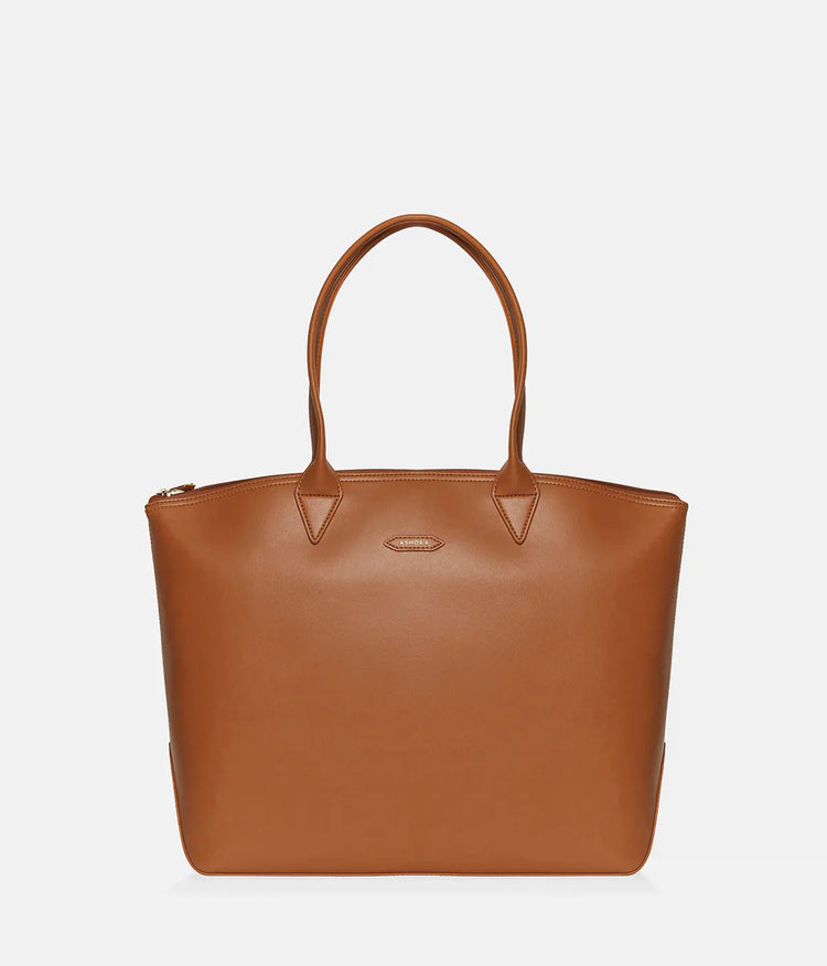 Grand sac à main caramel en cuir de pomme pour femme