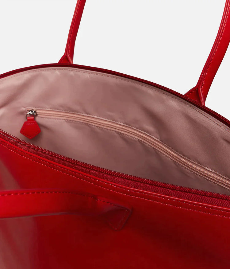 Grand sac à main rouge en cuir de pomme pour femme