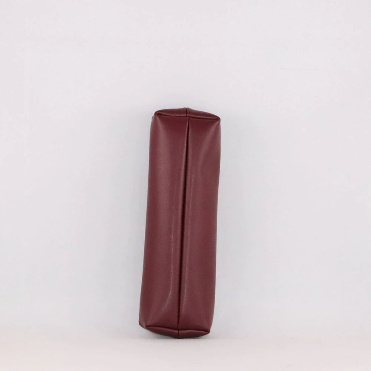 petite trousse en cuir de raisin bordeaux