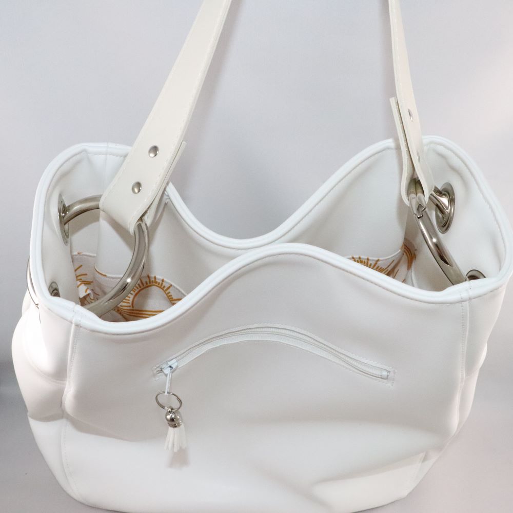 Sac à main blanc femme en cuir de fruit